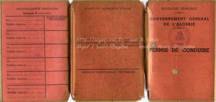 un permis de conduire d'un natif de Saint-Eugène