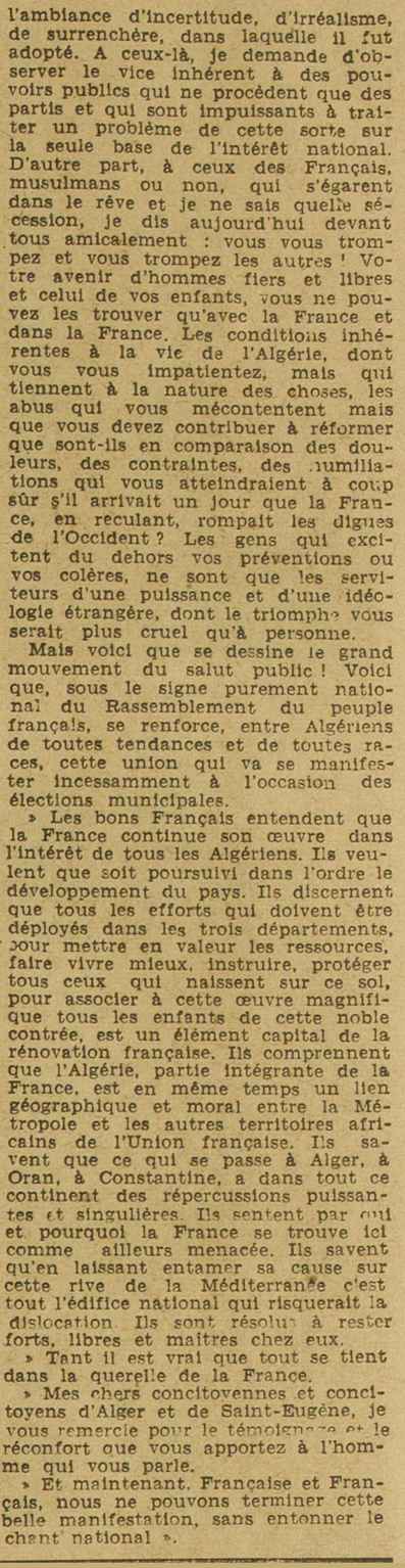 De Gaulle : Discours du 12 octobre 1947