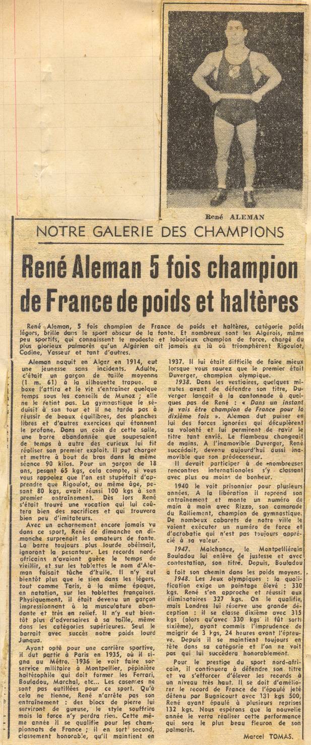 René Aleman 5 fois champion