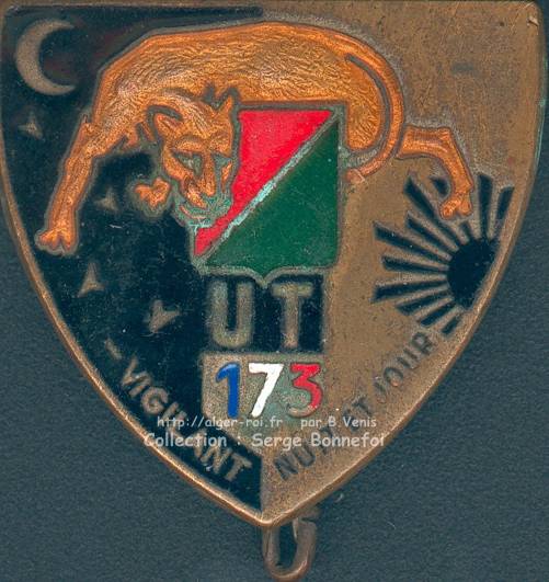 L' insigne de l'UT 173 qui était l'unité que commandait le grand-père de Serge Bonnefoi, le chef d'escadrons Maurice Gonnaud
