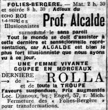 1-4-1928 : Adieux du professeur Alcade