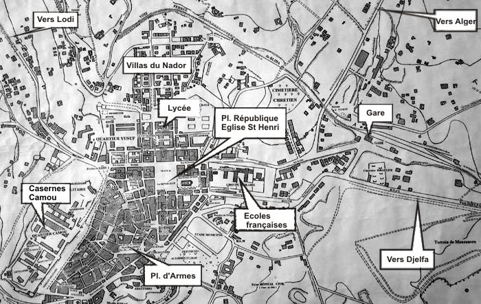 Médéa :plan de la ville.