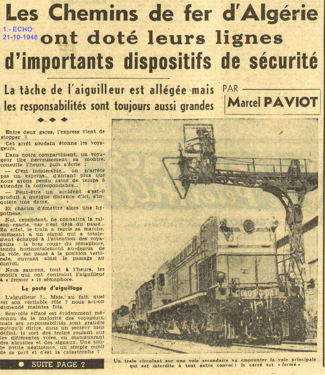 Les Chemins de fer d'Algérie ont doté leurs lignes d'importants dispositifs de sécurité