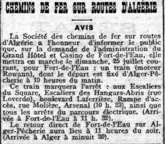 (Écho d'Alger du 24 juillet 1920). 