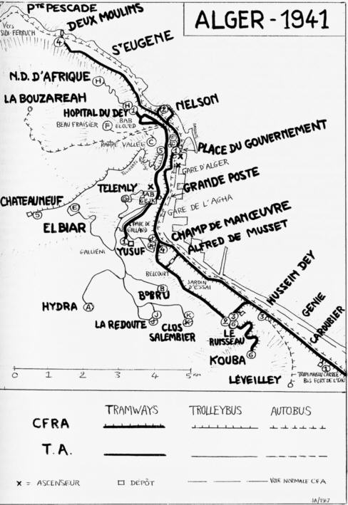Carte du réseau en 1941