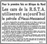 les cars de la RSTA utiliseront le pétrole d'Hassi-Messaoud