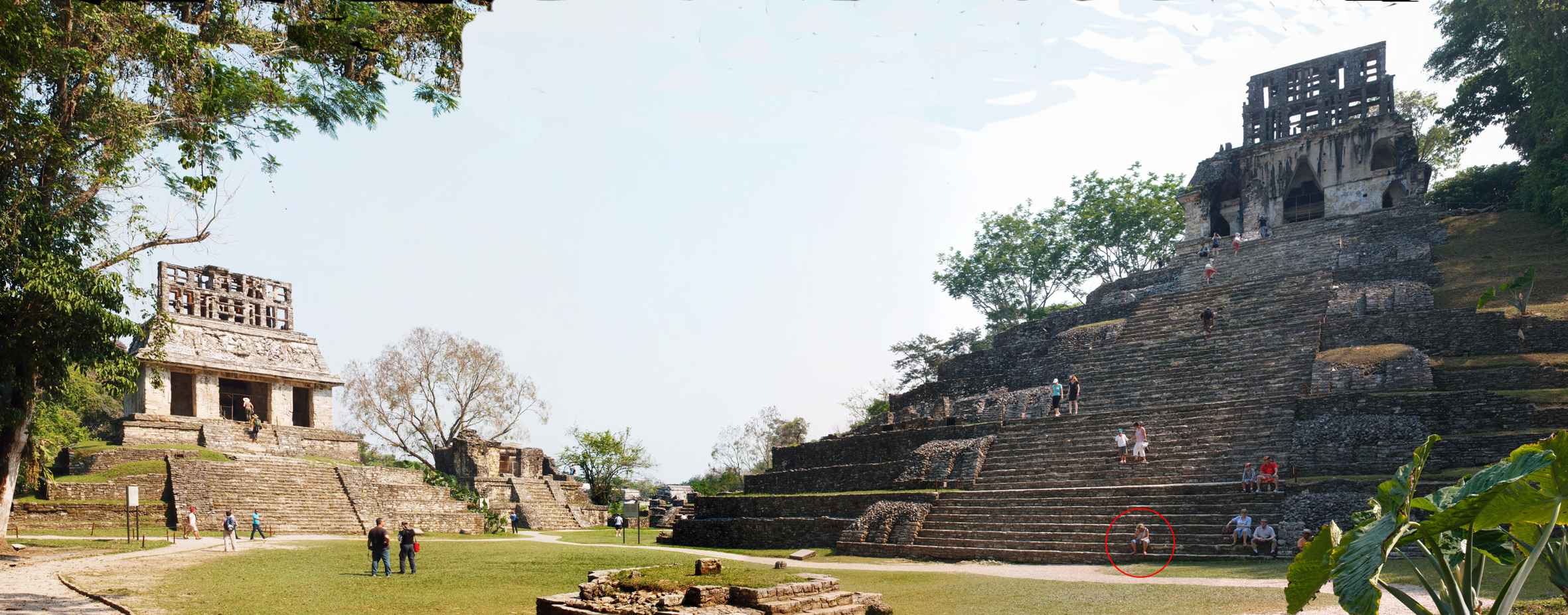 mexique,palenque,temple soleil et temple de la croix