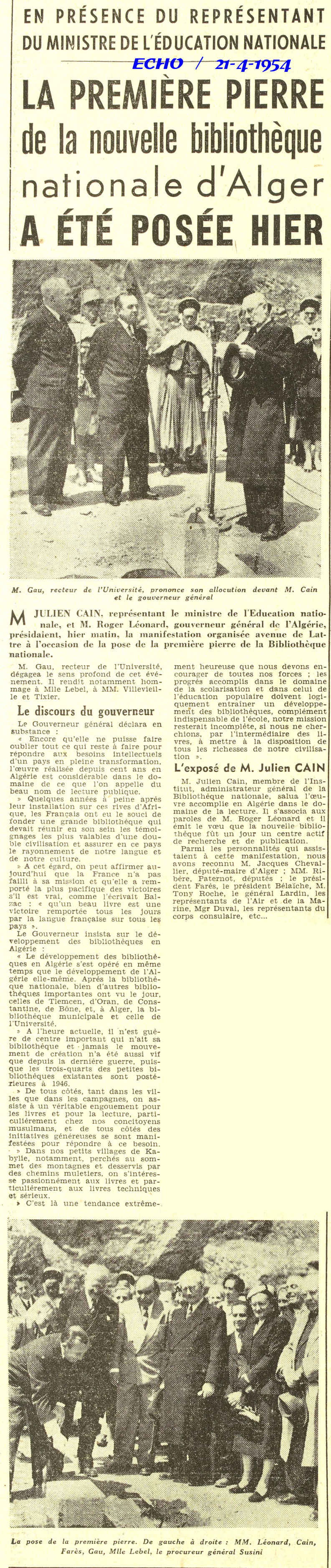 EN PRÉSENCE DU REPRÉSENTANT DU MINISTRE DE L'ÉDUCATION NATIONALE 