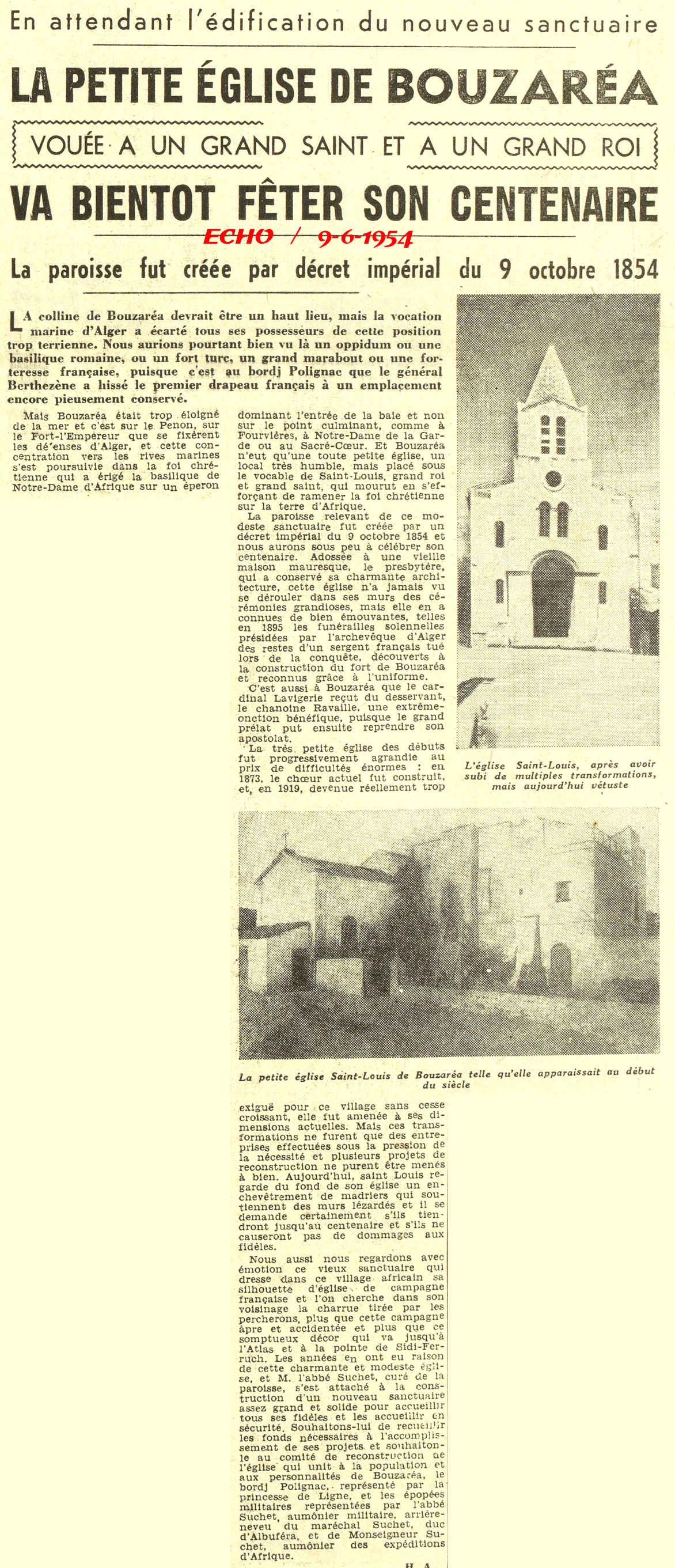 En attendant l’édification du nouveau sanctuaire 