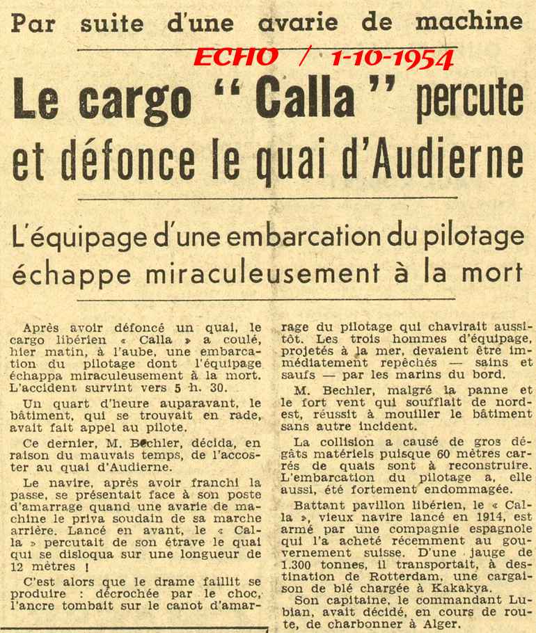 Par suite d’une avarie de machine 